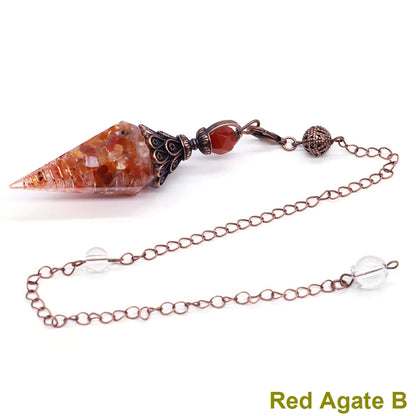Crystal Healing Stone Quartz Pendulums Spiritual Hexagonal Pointed Resin Witchcraft Supplies Balancing Accessories Divination