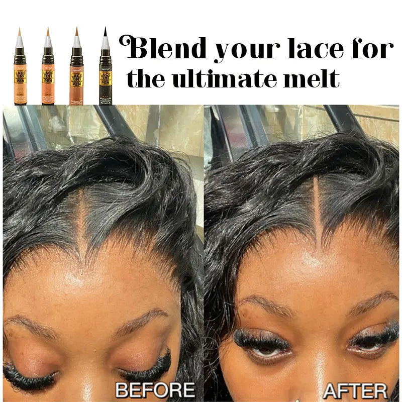 Lace Tint Pen Tinted Lace Precision Parting Pen Black Medium Dark Light Brown 5Ml 0.17Oz - Wig Lace Tint With Brush Applicatior