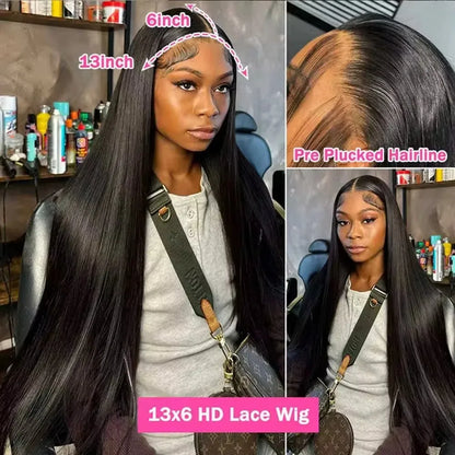 100% Vietnamese Human Hair Super Double‑Drawn Bone Straight Lace Frontal Wig (13×6 Glueless)