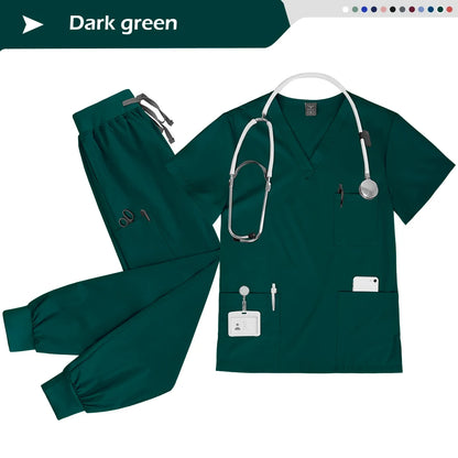 Wholesale Nurse Uniform Set Doctor Nurses Dental Hospital Uniforms Joggers Pants Sets Beauty Spa Nursing Articles Scrub Workwear
