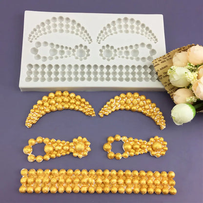 Silicone World DIY Baking Fondant Silicone Mold Handmade Sugar Flipping Cake Edge Decoration Mold Totem Gemstone Relief Mould