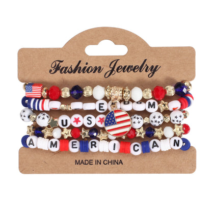 4th of July Independence Day St.Patrick’s Day Bracelets for Women Girls Charm Bracelet Beaded Stretch Bracelet