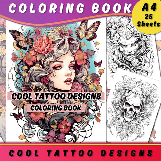 Adult Coloring Book 25 Different Patterns  1pc, A4 100gsm Thick Paper