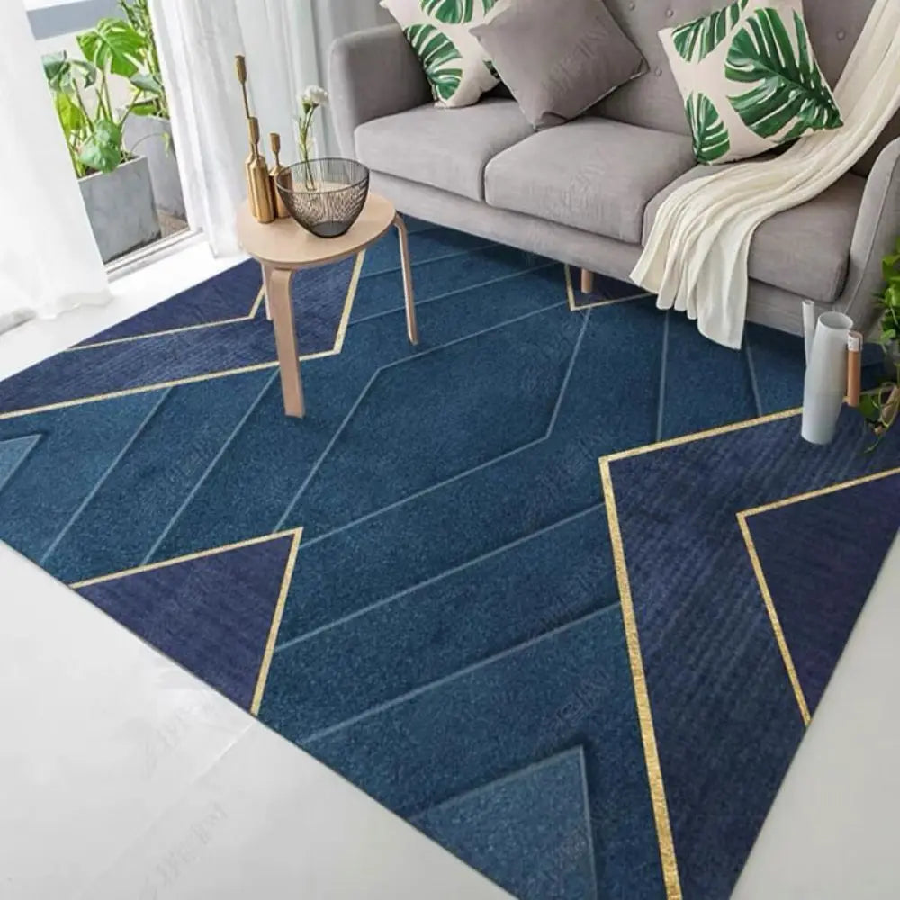Modern Gray Minimalist Geometric Abstract Style Floor Mat Rug