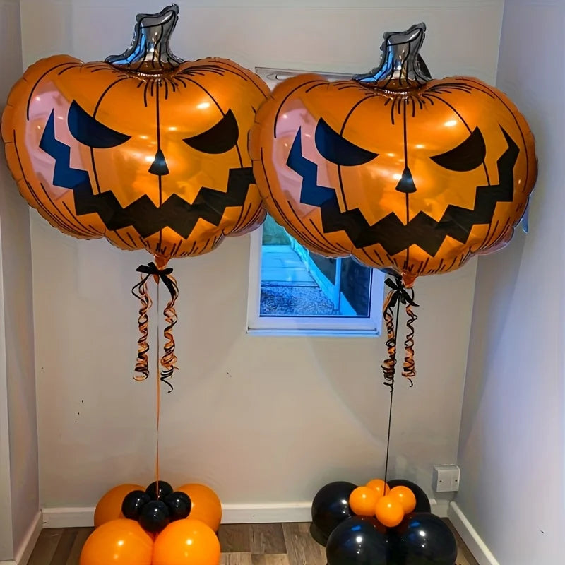5PCS Halloween Decoration Balloons Terror Foam Pumpkin Balloon Haunted House Room Halloween Party Spooky Decor Supplies