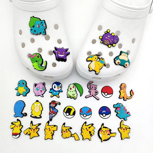 Pokemon Shoe Charms – Gengar, Squirtle & Anime PVC Sandal Buckles for Kids
