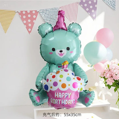 4D Bear Foil Balloon – Cute Baby Birthday Photo Prop & Baby Shower Party Decoration