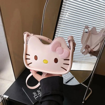 Hello Kitty Fashion Messenger Bag (Cute Cartoon Shoulder Handbag)