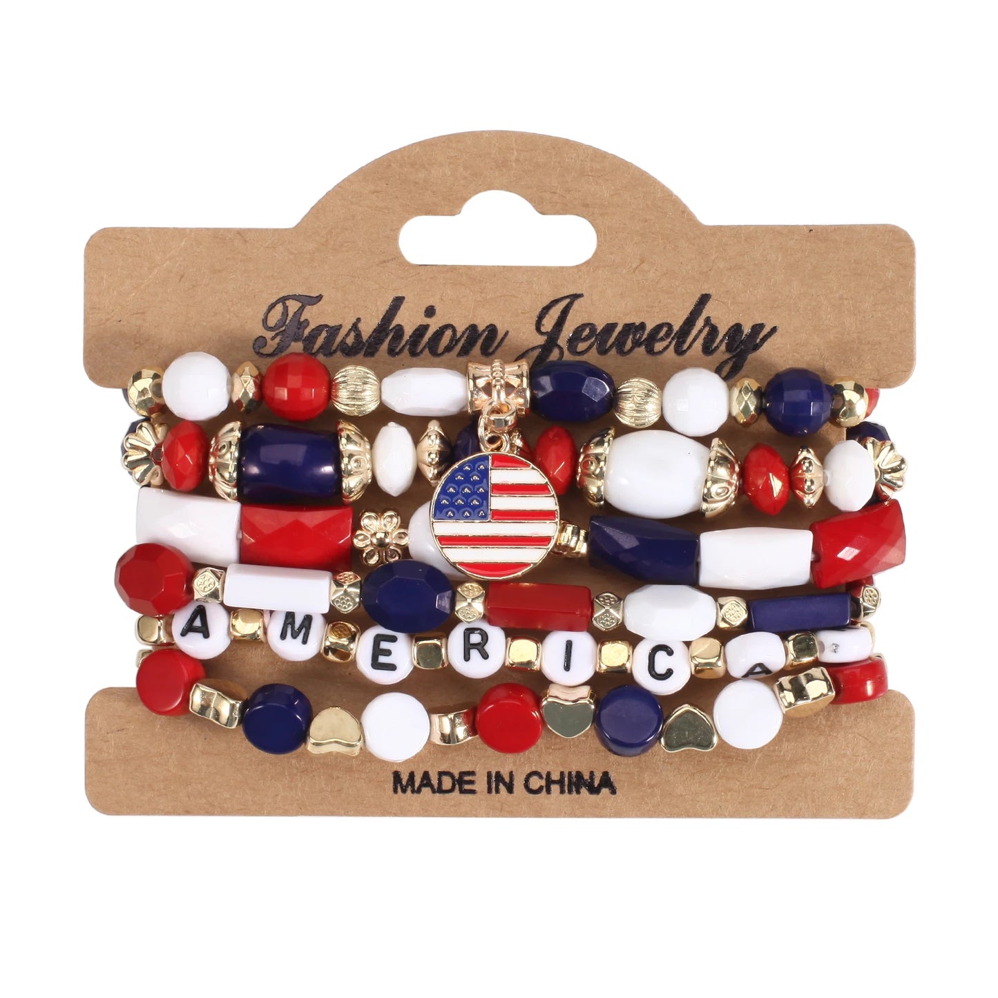 4th of July Independence Day St.Patrick’s Day Bracelets for Women Girls Charm Bracelet Beaded Stretch Bracelet