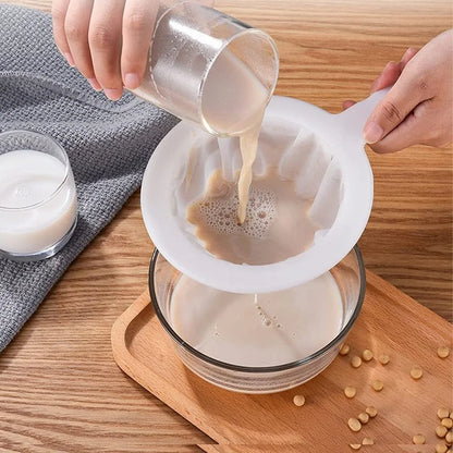 Ultra‑Fine Nylon Mesh Strainer – Washable 100/200/400 Mesh Filter for Soy Milk, Juice, Coffee & Tea