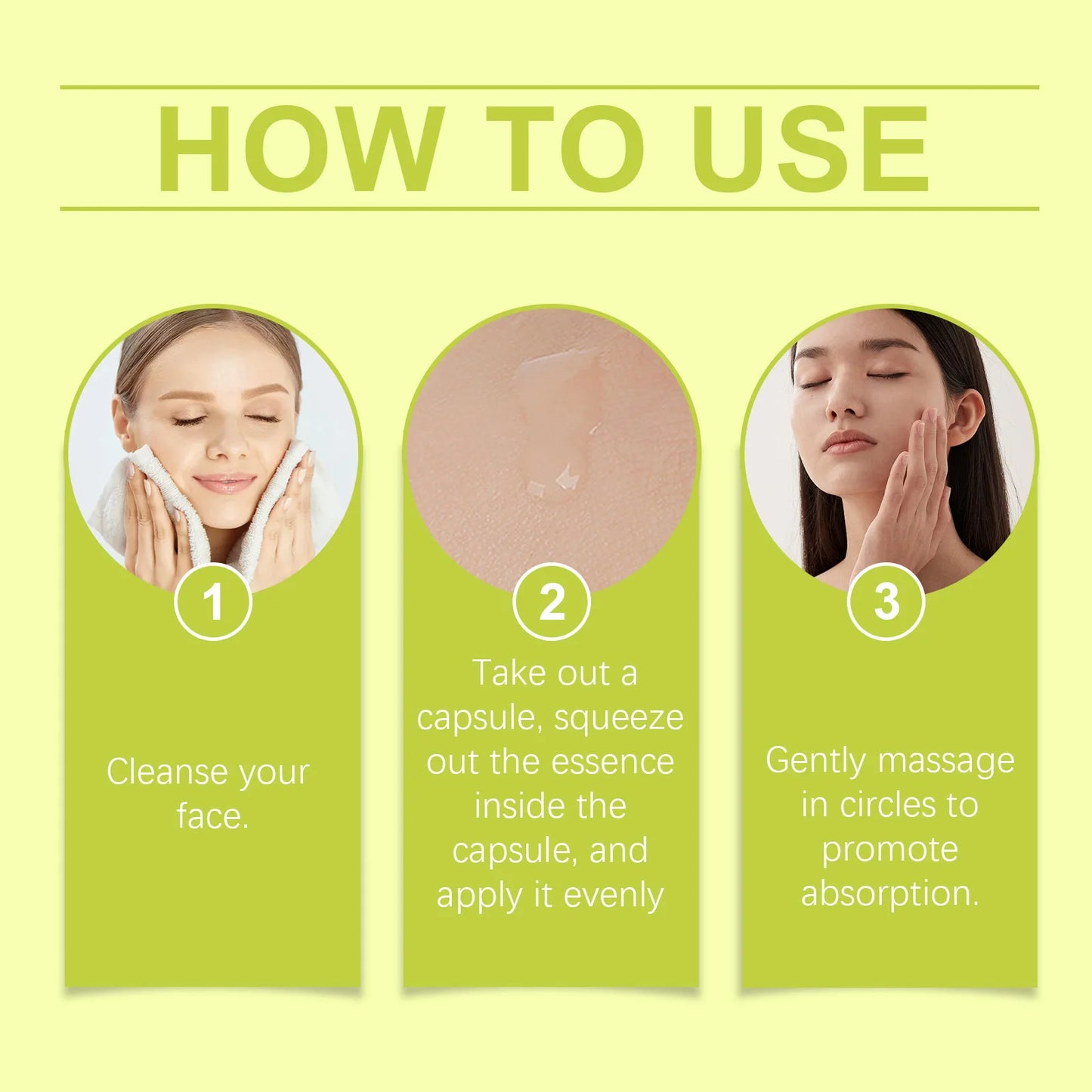 Vitamin E Face Care Capsules Serum Firming Facial Melasma Remove Deep Face Lightening Moisturizer Skin Care Serum for Face 60PCS