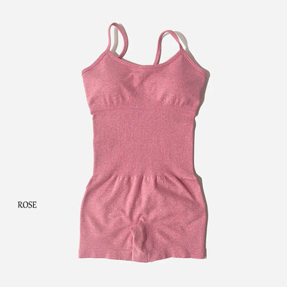 Women Fitness One Piece Strap Tummy Control Padded Sports Bra Rompers