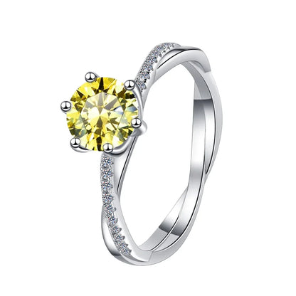 D Colour Moissanite S925 Sterling Silver 1CT Brilliant Diamond Ring Delicate Birthday Wedding Gift Women Band Fine Jewelry