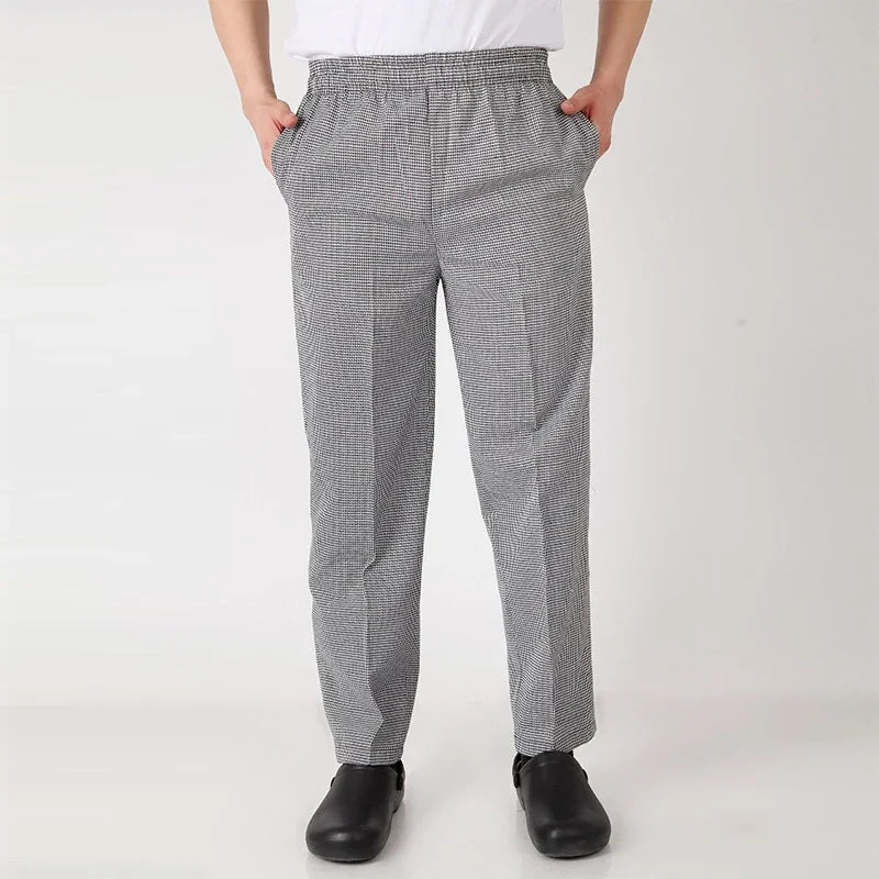 Unisex Chef Pants Cook Chef Pants with Elastic Waist Uniform