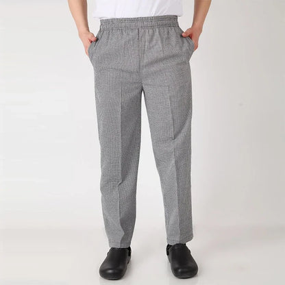 Unisex Chef Pants Cook Chef Pants with Elastic Waist Uniform