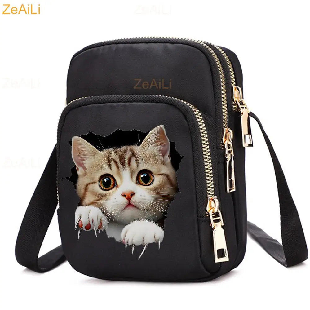 Cat & Dog Faith Quote Crossbody Phone Bag