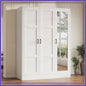 3‑Door Armoire Wardrobe with Mirror – White
