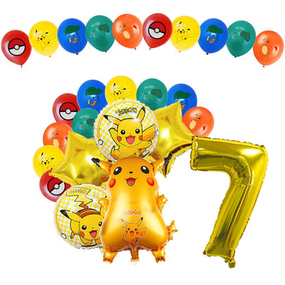 Pikachu Birthday Party Decoration Set (Backdrop · Balloons · Tableware · Kids Party Kit)