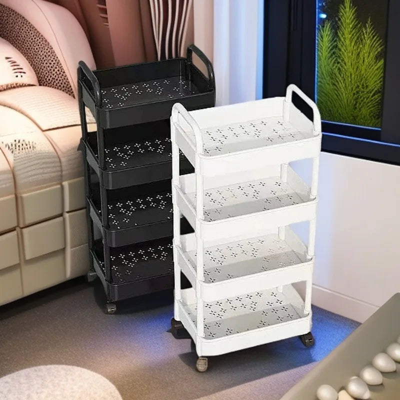 Multi‑Layer Movable Snack Storage Rack Cart — Rolling Trolley