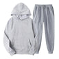 Men's Autumn and Winter New Solid Color Hoodie and pants Set Size S-4XL