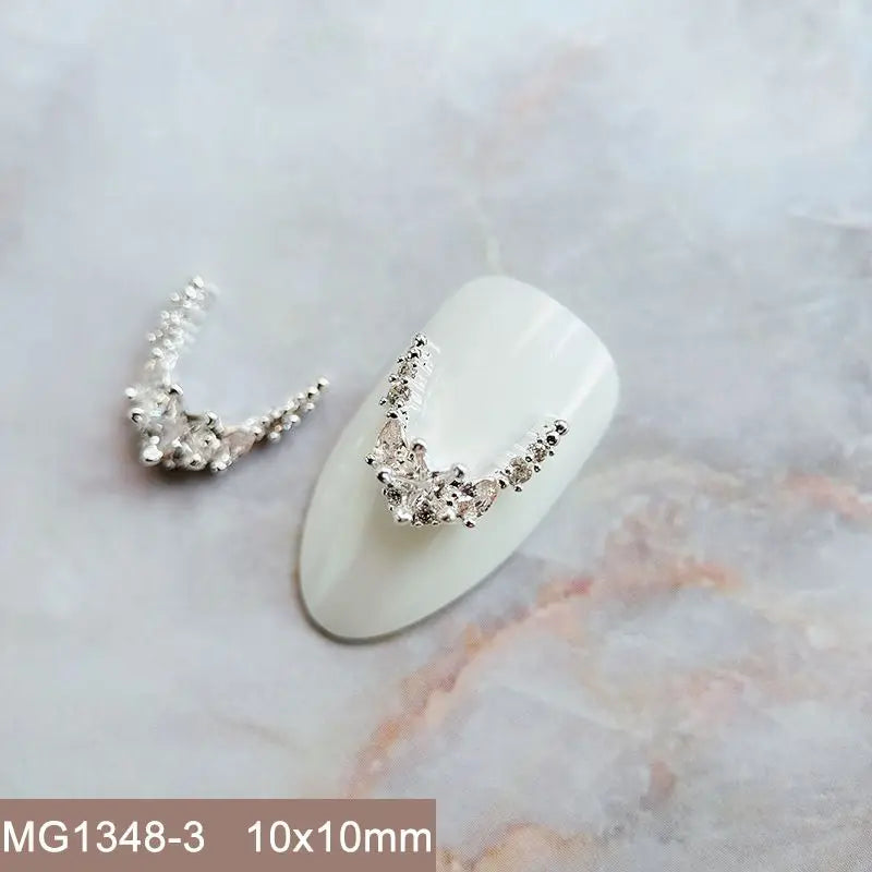 10pcs/lot Luxury No Fading Bow Butterfly Arc Nail Art Parts Zircon Crystal Manicure Nails Accesorios Supplies Decorations Charms