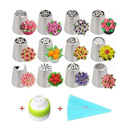 27 pieces Russian mounting nozzle set cream squeezing mouth cake mounting bag DIY baking tool set