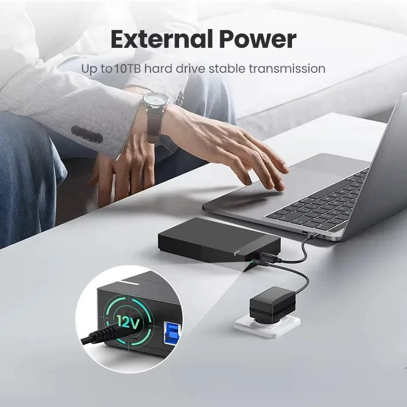 3.5 inch HDD Case USB 3.0 to SATA External Hard Drive Reader Support 10TB Hard Drive Enclosure High Speed Adapter for PC Lapop