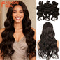FASHION IDOL 24inch 300g/3pcs Deep Wave Crochet Hair Synthetic Water Wave Braiding Hair Ombre Rainbow color Fake Hair Extensions