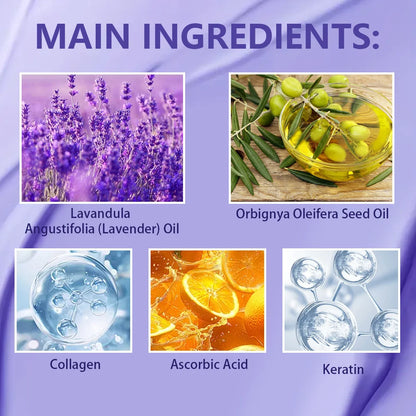 Purple Repair Damaged Hair Mask- Keratin Deep Nourishing Dry Frizzy Collagen Magical -5 Second to Soft Shiny Hair