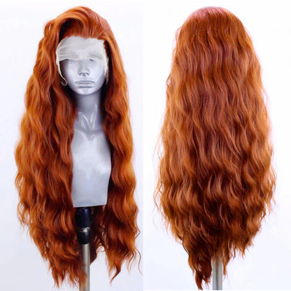 AIMEYA Synthetic Lace Front Wigs for Women Natural Hairline Long Brown Wig Pre Plucked Cosplay