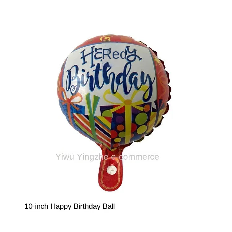 New 10 Inch Round Love Shape English Aluminum Film Balloon New Year's Birthday Valentine's Day Party Wedding Room Decoration