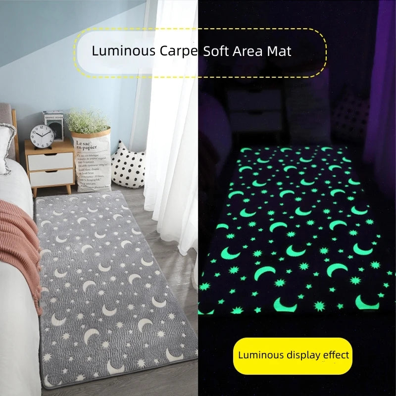 Luminous Carpet For Living Room Plush Soft Rug Children Kids Bed Room Fluffy Floor Carpets Bedside Anti Slip Rug Sofa Glow Mat