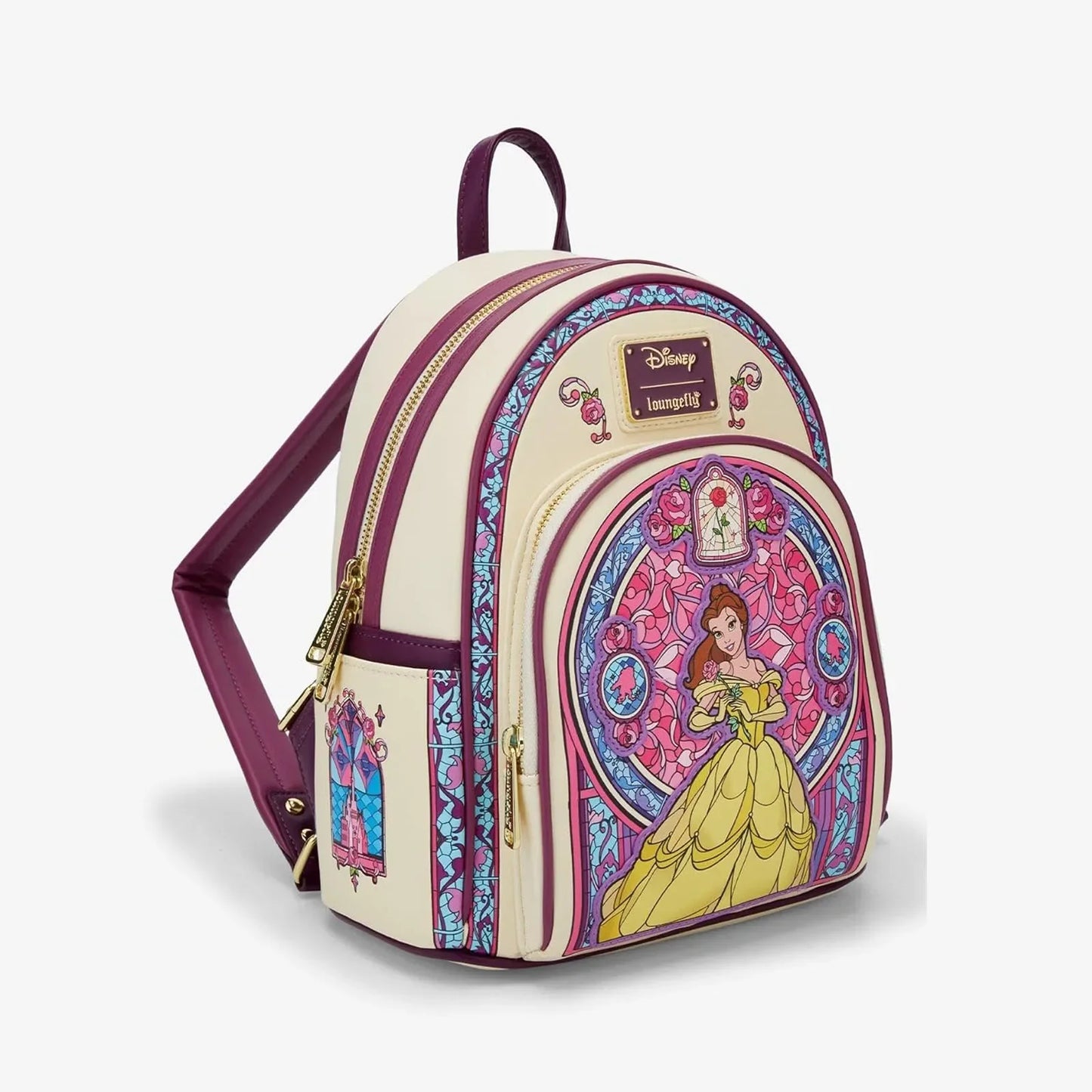 Belle Stained Glass Portrait Mini Backpack