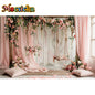 Mocsicka Photography Background Spring Indoor Wreath Cradle Decor Wedding Maternity Adult Kids Portrait Backdrop Photo Studio