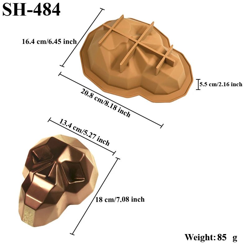 Halloween Mask Design Cake Mold Skull Design Chocolate Mold Halloween Silicone Cake Mould Kitchen Bakeware Dessert Tools