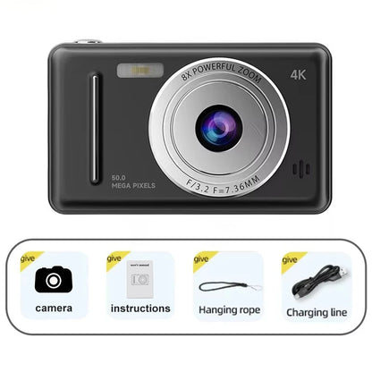 4K 50MP IPS CCD Camera – 2.4" Autofocus Vlogging Cam