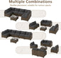 7‑Piece Outdoor Wicker Sectional Sofa Set with Coffee Table