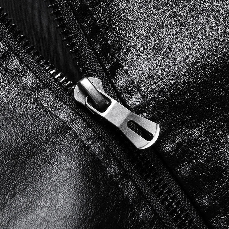Men’s Retro Fleece Leather Jacket (Plus Size)