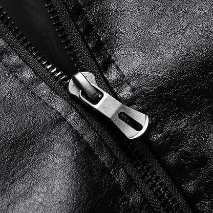 Men’s Retro Fleece Leather Jacket (Plus Size)