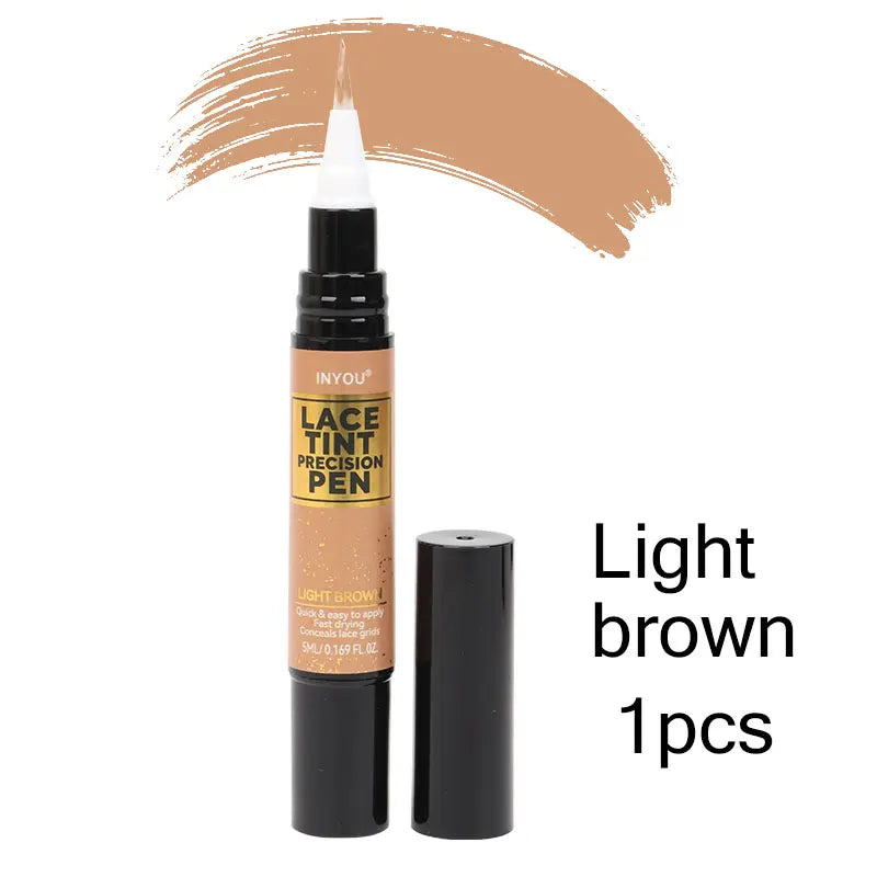 Lace Tint Pen Tinted Lace Precision Parting Pen Black Medium Dark Light Brown 5Ml 0.17Oz - Wig Lace Tint With Brush Applicatior