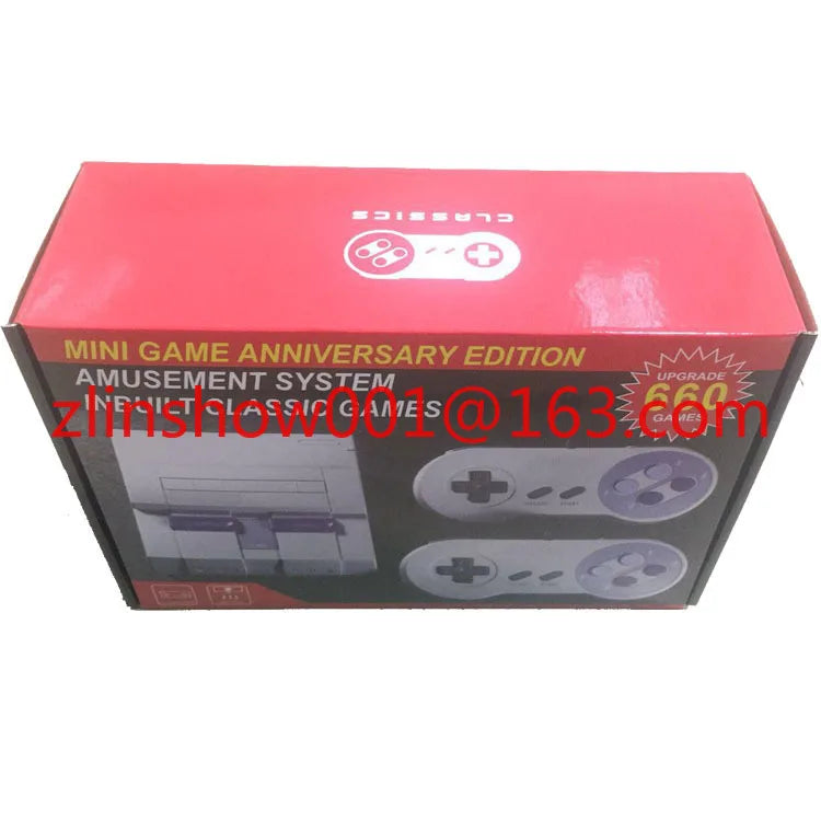SUPER NES SFC660 Retro Game Console (16‑Bit · SNES Mini Style · TV AV Output)