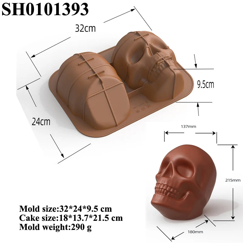 Halloween Mask Design Cake Mold Skull Design Chocolate Mold Halloween Silicone Cake Mould Kitchen Bakeware Dessert Tools