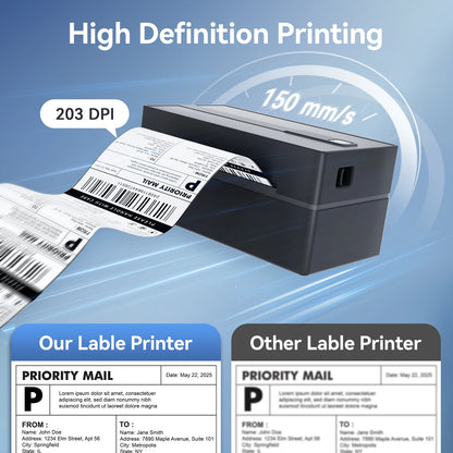 Thermal Label Printer Portable No Ink Required 300DPI 4x6 for Small Business WiFi Bluetooth USB High Speed Express Airway Bill