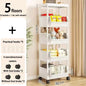 Mobile Kitchen Organizer Rack — Snack, Toy & Book Trolley w/ Wheels
