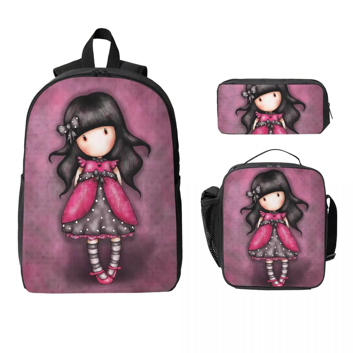 Santoro Gorjuss 3‑Piece Student Backpack Set – BookBag, Lunch Bag & Pencil Case