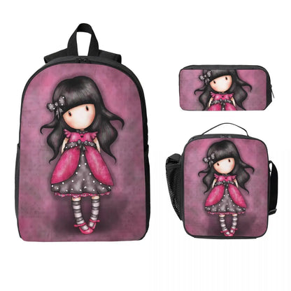 Santoro Gorjuss 3‑Piece Student Backpack Set – BookBag, Lunch Bag & Pencil Case