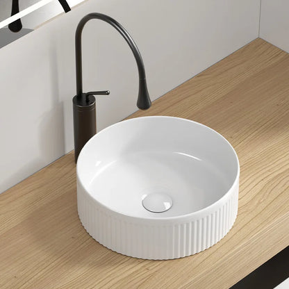 Modern White Round Countertop Wash Basin