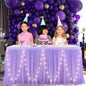 Tulle Table Skirt with LED Lights 6FT Table Cloth for Baby Shower Wedding Birthday Party Bar Home Table Valentine's Day Decor