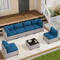 7‑Piece Wicker Patio Conversation Set – Custom Sectional Sofa