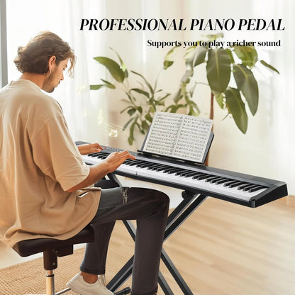 88‑Key Foldable Semi‑Weighted Digital Piano Set (Dual Bluetooth Mode)